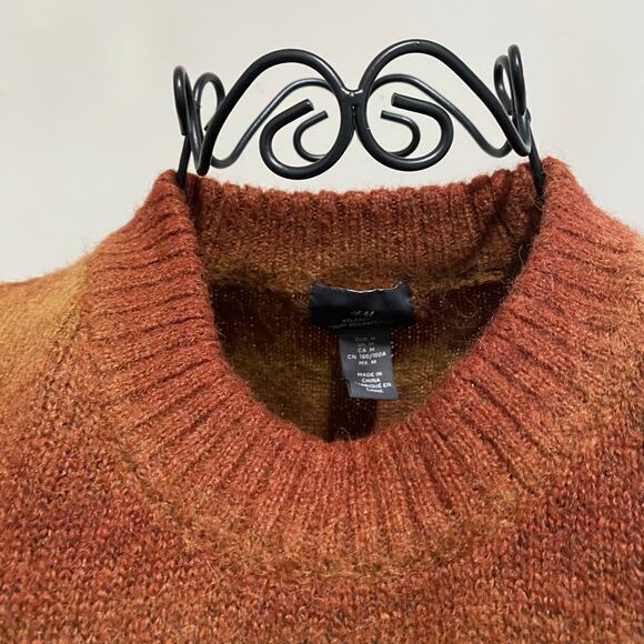 H & M Ombré Pullover Sweater Size Medium Brown Neutral Crew Neck Relaxed Fit - Picture 4 of 11